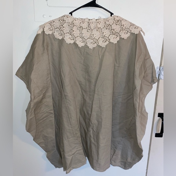 Jaded Gypsy Lace Collar Linen Shirt - Picture 4 of 8